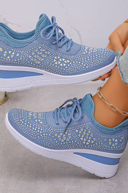 Rhinestone Wedge Sneakers – Glitrende komfort i hvert steg